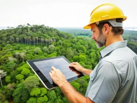 Engenheiro Florestal analizando floresta